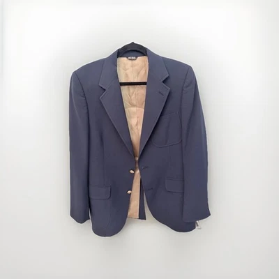 VTG Bill Blasts Navy Wool Blazer with Notch Lapel and Golf Buttons Men's - Image 1 of 4