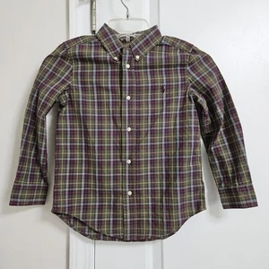 Ralph Lauren Button Down Shirt Boys 5 Classic Plaid Long Sleeve Pony VGUC - Picture 1 of 8