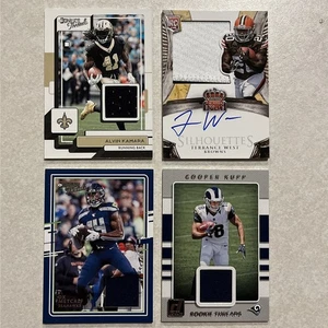 4 NFL Trikot Auto RC Patch #D Karten Lot Kamara Metcalf West Kupp NM/M 🎆 - Bild 1 von 2