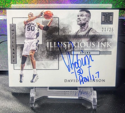 David Robinson Auto Panini Impeccable Illustrious Prov 1-7 Holo Autograph SP /25 - Image 1 of 2