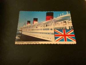 Long Beach, Calif. ~ Queen Mary Souvenir - Stamped Continental Postcard - Picture 1 of 2