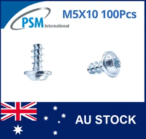 PLASTIC THREAD SCREW M5X10 PAN FLANGE TORX STEEL ZINC PLATED WN1411KC50X10Z X100 - Picture 1 of 4