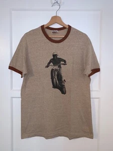 70s Vintage Motorcycle Motocross MX Ringer Style T-Shirt size M Harley Davidson - Picture 1 of 7