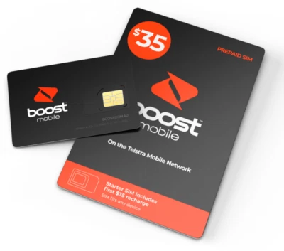 Boost Mobile $35 Prepaid SIM Card Mini Micro Nano Triple Cut Starter Kit 4G 25GB - Image 1 of 2