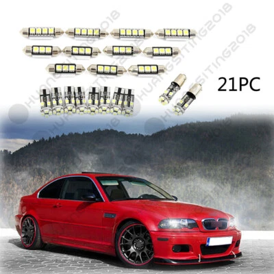 21X Canbus Error Free Interior LED Light Bulbs For BMW E46 Sedan Coupe M3 99-05 Foto 1 de 4