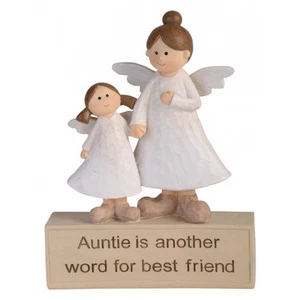 Beautiful Adoring Angel Ornament With Sentimental Saying ~ AUNTIE ~ Mothers Day - Picture 1 of 1