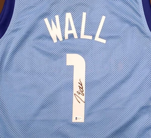 HOUSTON ROCKETS JOHN WALL AUTOGRAPHED LIGHT BLUE JERSEY BECKETT BAS 189803 - Picture 1 of 5