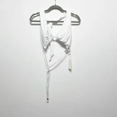 NEW Milly Cabana Melissa Wrap Halter Neck Swim Bikini Bathing Suit Top White S - Image 1 of 3