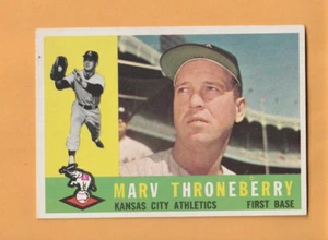 Marv Throneberry Kansas City A's 1960 Topps #436 Memphis Tennessee 2D - Imagen 1 de 2
