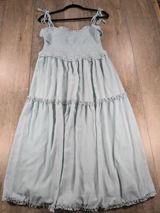 Anthropologie She Sky Kleid Damen Large hellgrün Stufen Träger Cottagecore - Bild 1 von 9