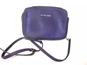Michael Kors MK purple saffiano leather crossbody w/chain bag excellent cond. - Picture 1 of 3