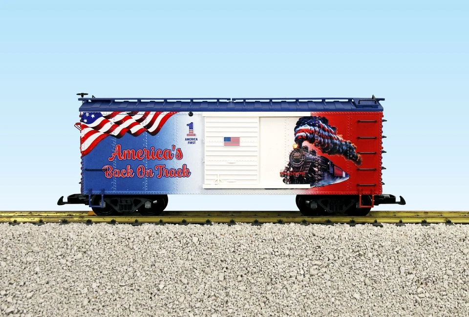 USA Trains G Scale R19159 AMERICA'S BACK ON TRACK Patriotic Car NEW RELEASE - Image 1 of 1