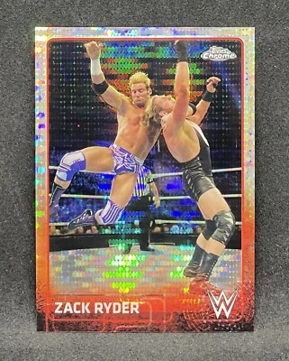 2015 Topps Chrome WWE Zack Ryder Pulsar Refractor Card #77 #58/75 Matt Cardona - Image 1 of 4