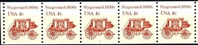 Stagecoach Reprint Block Tagged Coil MNH PNC5 Plate 1 Scott's 2228             ~ - Image 1 of 2