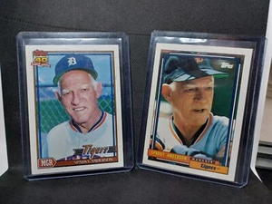 Sparky Anderson 1991 Topps #519 and 1992 #381 NM/MT - Picture 1 of 5