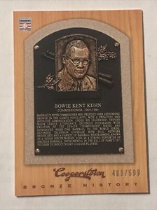 2012 Panini Cooperstown Bronze History /599 Bowie Kuhn #50 HOF