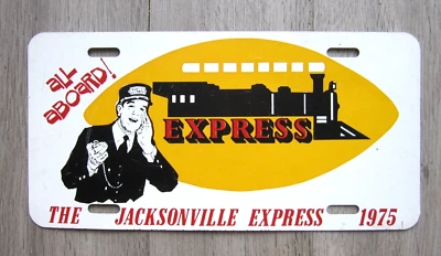 1975 Jacksonville Express metal license plate WFL football Florida - Image 1 of 2