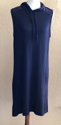 Vestido Bobeau para mujer con capucha ribete de terciopelo negro manga larga talla XS Foto 1 de 4