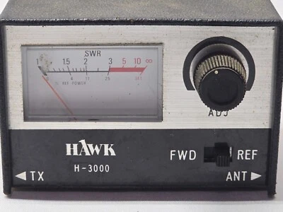 Hawk H-3000 SWR 10 Watt SWR/RF Power Meter Wattmeter CB/10 Meter Radio - TESTED - Image 1 of 4