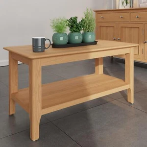 Natland Coffee Table With Lower Storage Shelf Solid Wood Living Room Furniture - Picture 1 of 5