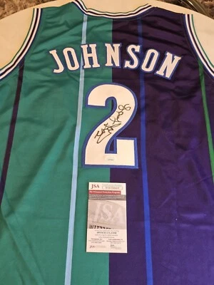 Larry Johnson Autographed/Signed Jersey JSA COA Space Jam Monstars Custom Jersey - Image 1 of 4