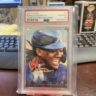Ronald Acuna Jr 2021 Topps Game Within the Game #1 PSA 10 GEM MT - Image 1 of 3