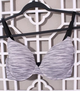 Victoria's Secret Bra Womens 32DD Grey White Heathered Padded Underwire - Picture 1 of 19