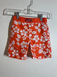 Appaman Hawaiian Print Boys Swim Shorts Trunks Size 3T Orange Beach Pool Summer - Picture 1 of 4
