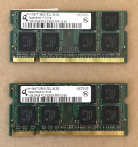 Qimonda 2GB (2x1GB) PC2-5300 DDR2-667 Laptop RAM Memory (HYS64T128021EDL-3S-B2) - Picture 1 of 1