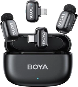 BOYA Mini Wireless Lavalier Microphone for iPhone15/16 iPad iOS Android Device - Picture 1 of 8