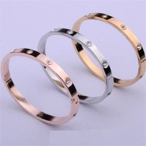 Steel Rose Gold New Hot Sale Bracelet with Diamond Titanium Bracelet Accessories - Picture 1 of 17