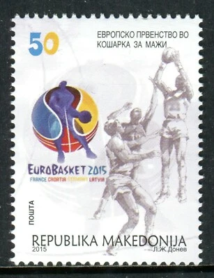 129 - MACEDONIA 2015 - Francia - Campeonato de Europa de Baloncesto - Juego MNH Foto 1 de 2