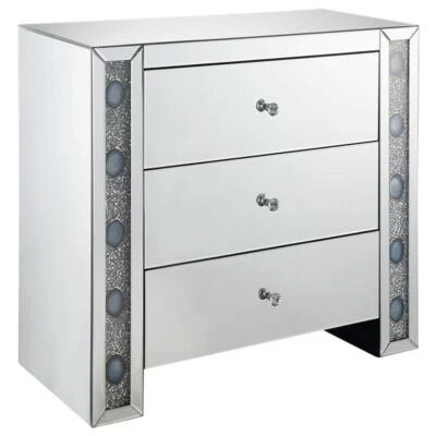 Mesa consola ACME Sonia con 3 cajones con tapa de vidrio espejado Foto 1 de 4