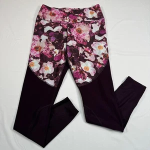 Nike Leggings Donna M Rosa Dri-Fit Power Legend Floreale Porto Maglia Vino - Foto 1 di 10