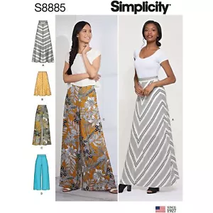 SIMPLICITY 8885 MISSES' SKIRTS & PANTS Sewing Pattern Sizes 6-14 & 14-22 - Picture 1 of 4