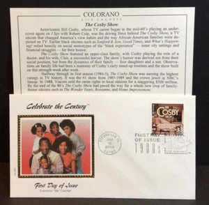 Colorano Seide ~ Celebrate the Century FDC ~ THE COSBY SHOW MIT Infokarte - Bild 1 von 2