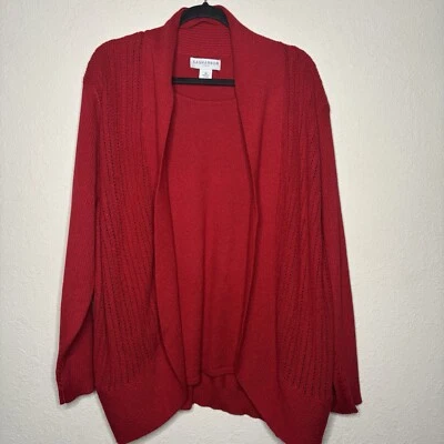 Camisa y cárdigan Sag Harbor en 1 talla 3X rojo brillante Foto 1 de 4