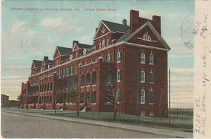 1907 FORTRESS MONROE, VA. POSTAL cuarteles de oficiales, ejército de los Estados Unidos - Imagen 1 de 2