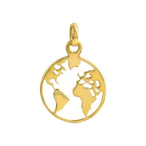 Anhänger 333 Gold gelb glanz poliert Motiv Welt Weltkugel Echtschmuck 8 Karat V - Bild 1 von 1