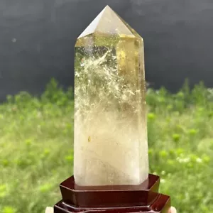 2.24LB Natural Quartz obelisk mineral specimen crystal Reiki+stand - Picture 1 of 13