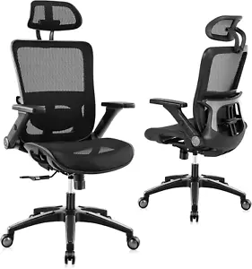Ergonomic Office Chair with Adjustable Headrest & 3D Armrests - High-Back Mesh - Picture 1 of 10