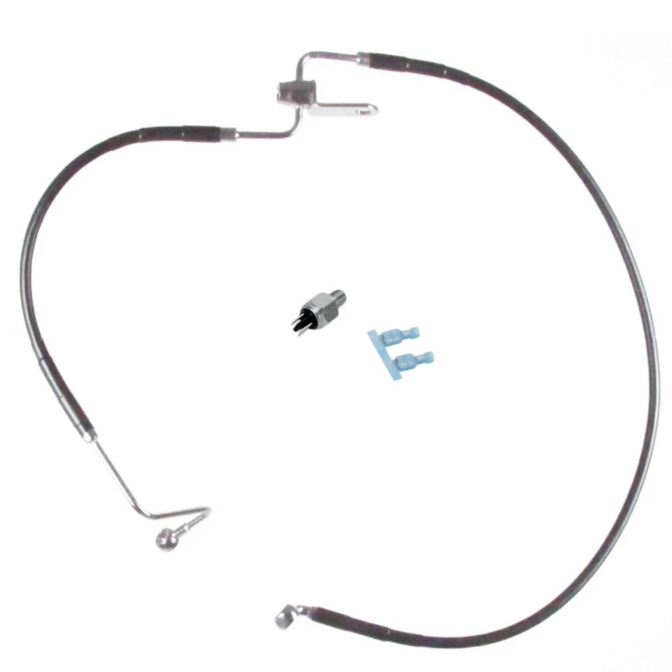 Linha de freio traseira preta vinil aço inoxidável 2008-2010 Harley-Davidson Softail - Imagem 1 de 1