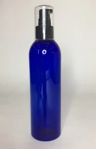 Empty Cobalt Blue PET 500ml Boston Bottle And Black Serum Pump *ANY AMOUNT* - Picture 1 of 3