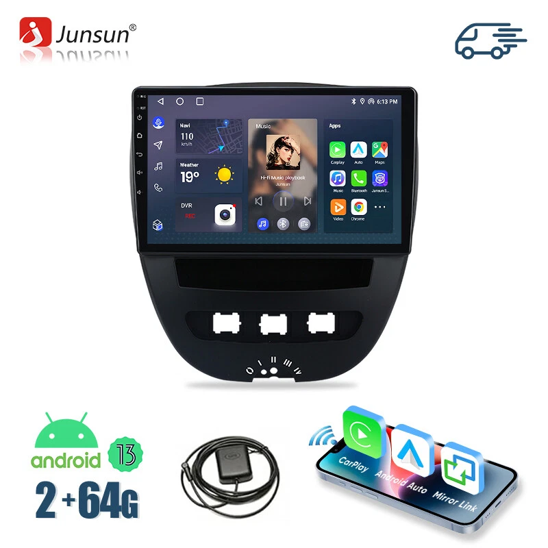 Für Peugeot 107 CitroenC1 Toyota Aygo 64G Android Autoradio CarPlay GPS Navi - Bild 1 von 4