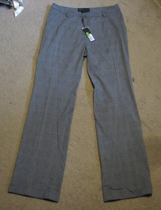 Women's Kardashian wide leg trouser dress pants gray stripes prince of wales $78 - Picture 1 of 2