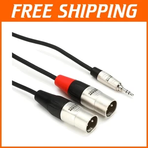 Professional 15FT 3.5mm TRS to Dual XLR Male Breakout Cable - Portable Solution - Picture 1 of 2