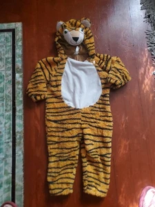Ganzkörper Tiger Kostüm mit Kapuze 18-24 Monate Halloween - Bild 1 von 4