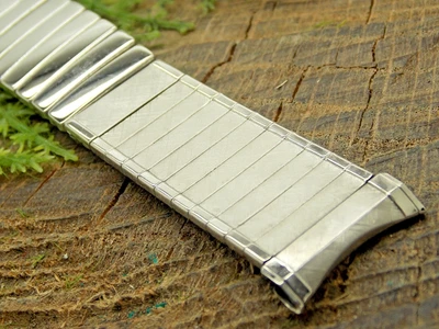 Pulsera de 19 mm vintage NOS Baldwin correa de reloj expansión central acero inoxidable Foto 1 de 4