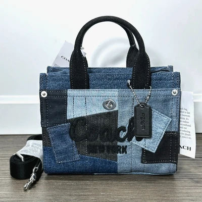 Coach Cargo Tote Bag 20 With Patchwork Denim CAO32 NWT - Image 1 of 4