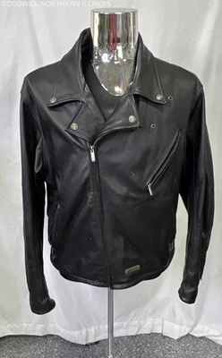 Chaqueta de motociclista Harley Davidson de cuero negra para hombre talla XXL Foto 1 de 4